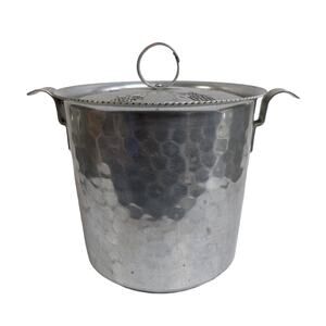 Buenilum Hammered Aluminum Metal Ice bucket Grape vine design ceramic liner MCM